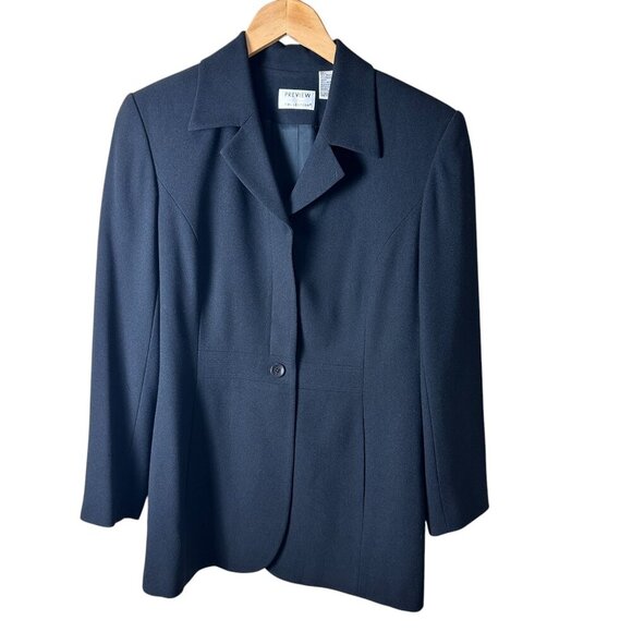 NORDSTROM Preview Collection Black Button Front Blazer Size 6 - Picture 1 of 9